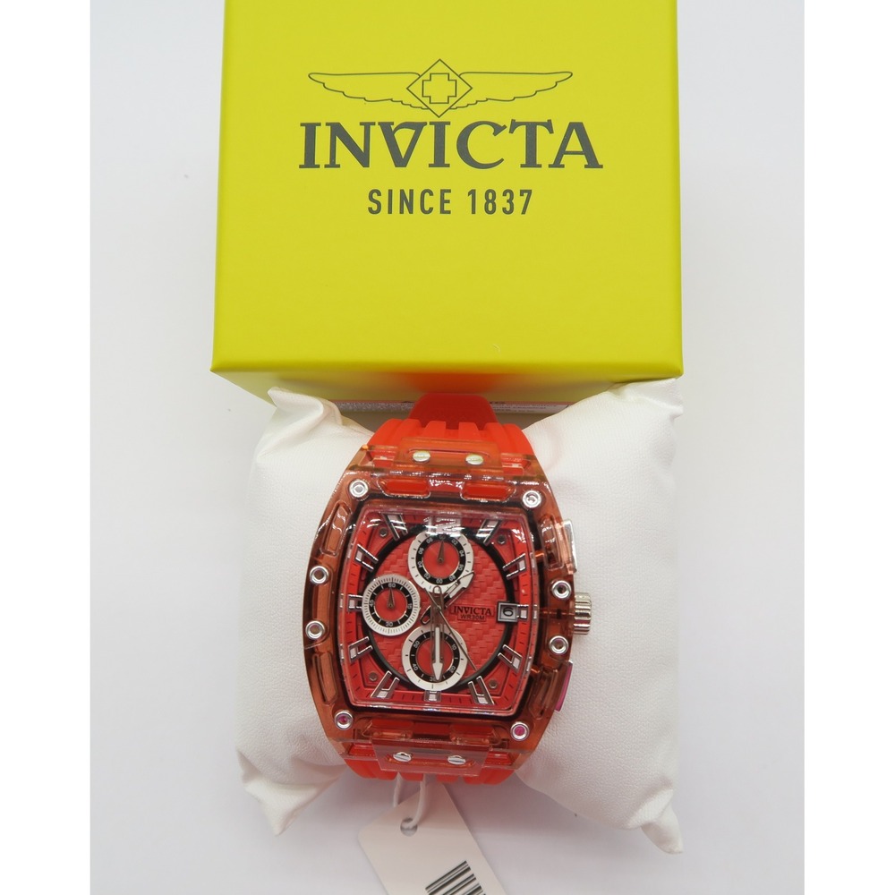 Invicta S1 Rally Mens Chronograph Watch 42mm Red Translucent Case 70142 New